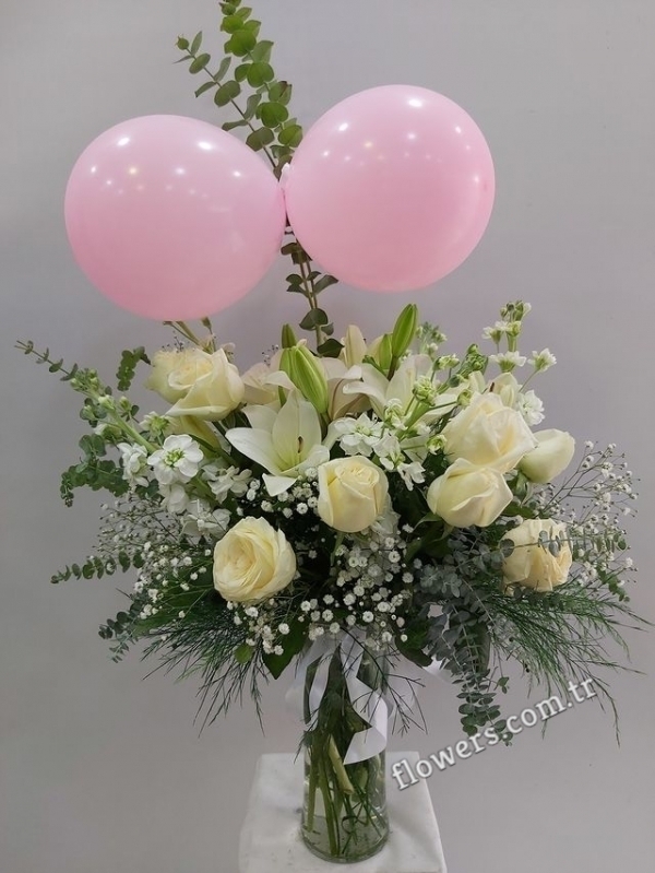 Girl Baby Flower Arrangement, New Baby Flowers & Gifts