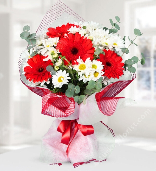 Bouquet of Chrysanthemums and Gerberas