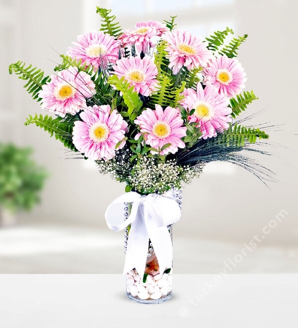 Pink Gerberas in Vase