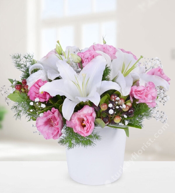 Pink Lisianthus and Lilium